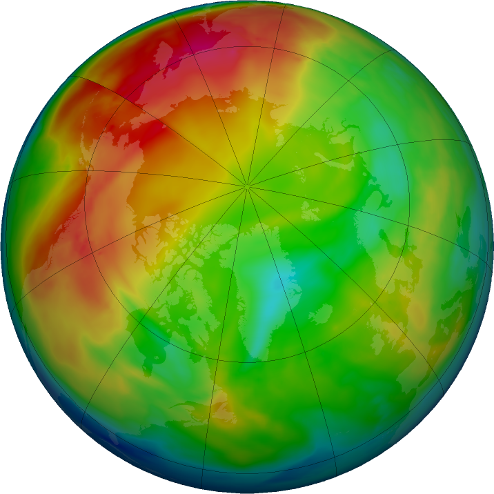 Arctic ozone map for 06 January 2024